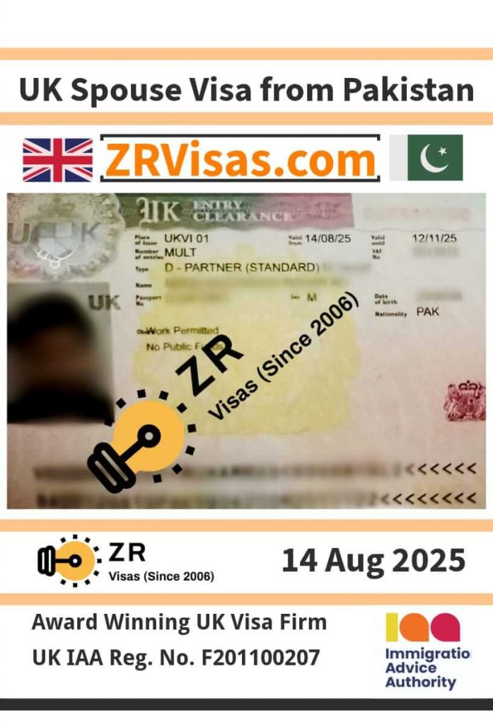 UK Spouse Visa Application for Husband from Pakistan 14 Aug 2025ZR Visas UK