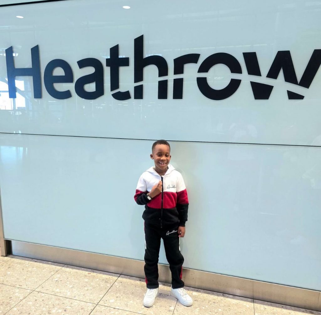 Ethan at Heathrow Airport Child Dependent Visa Application ZR Visas UK
