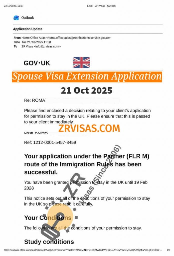 UK Spouse Visa Apply wife visa married partner 21 Oct 2025 ZR Visas UK
