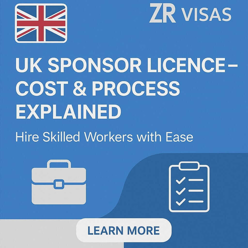ZR Visas Cost and process for sponsor licence application UK
