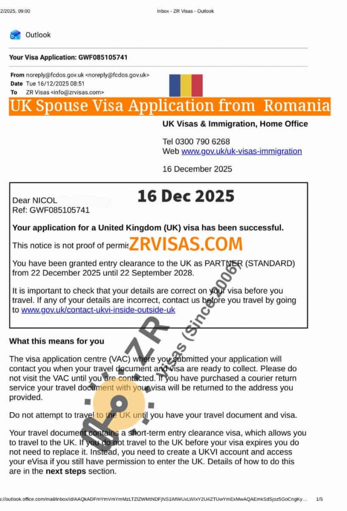 UK Spouse Visa Application from Romania ZR Visas UK 16 Dec 2025