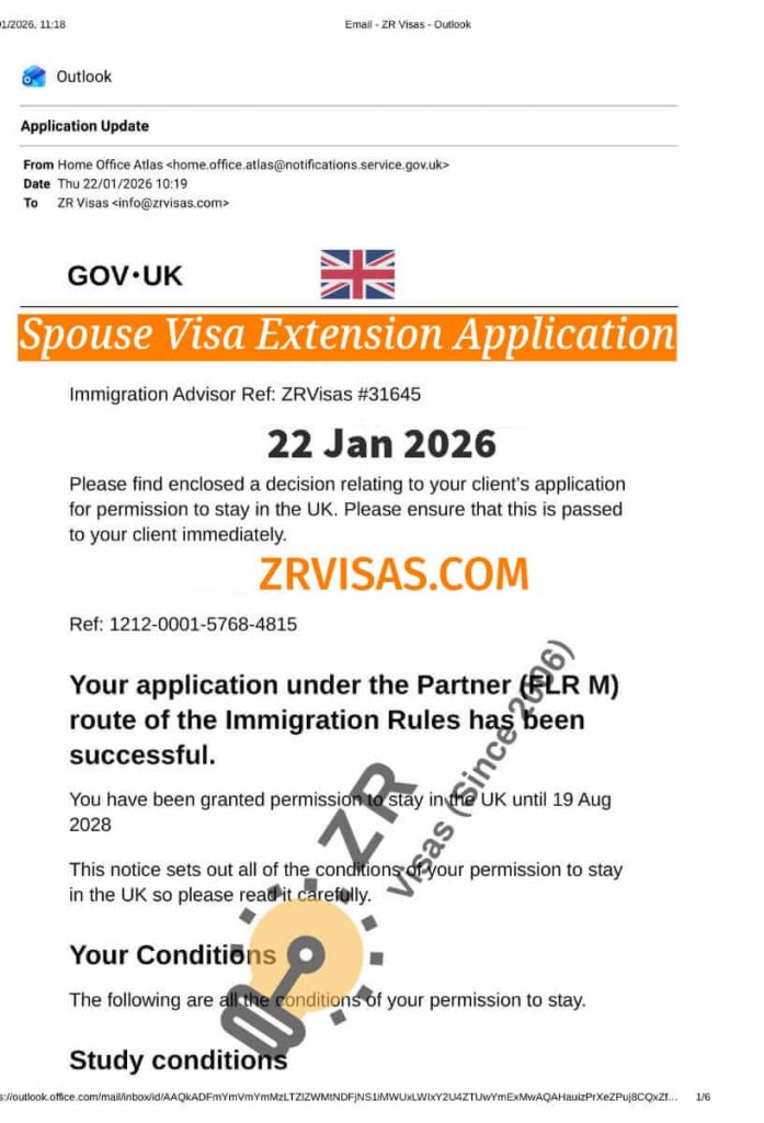 UK Spouse Visa Application Visa Extension ZR Visas UK 22 Jan 2026