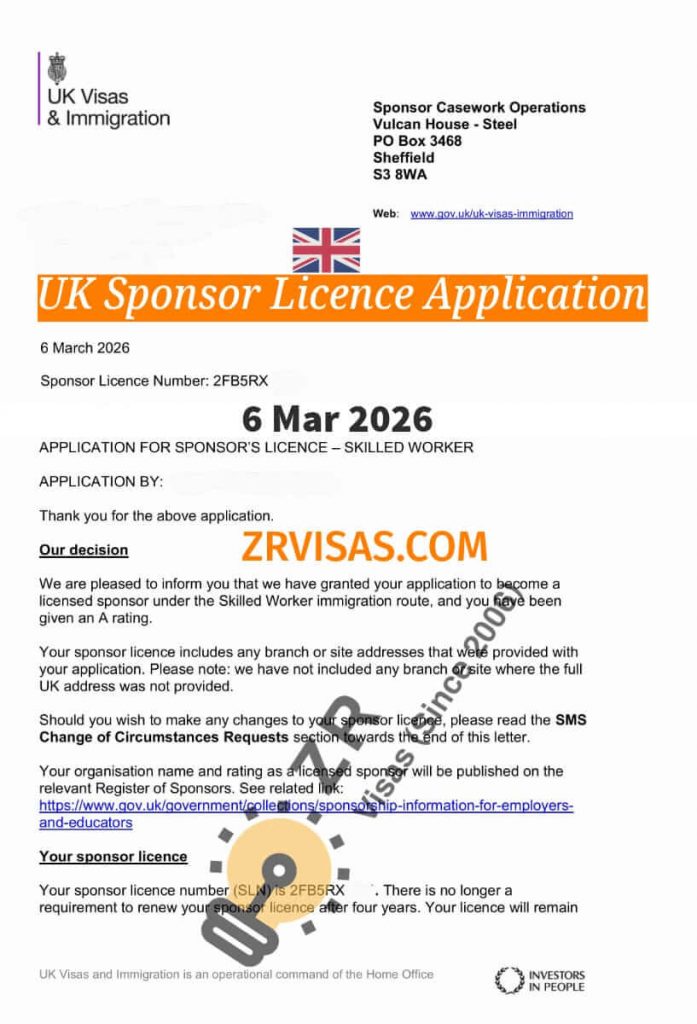 UK Sponsor Licence Application with Undefined CoS ZR Visas 6 Mar 2026
